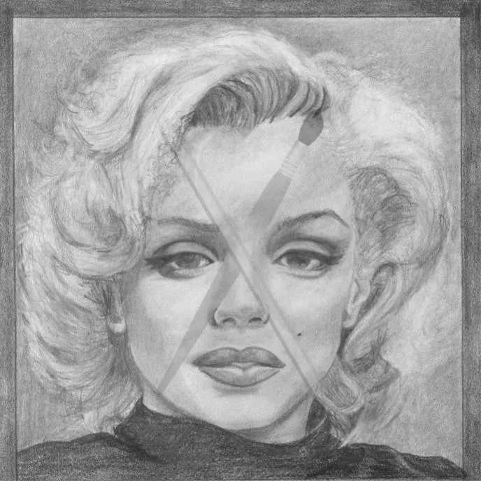 Marilyn, a graphite pencil portrait of Marilyn Monroe
